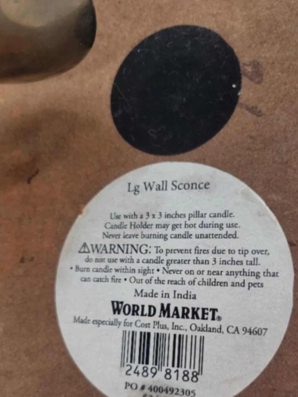 World Market Brown Wood and Silver Metal Wall Candle Sconce